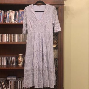Free People blue lace midi dress M